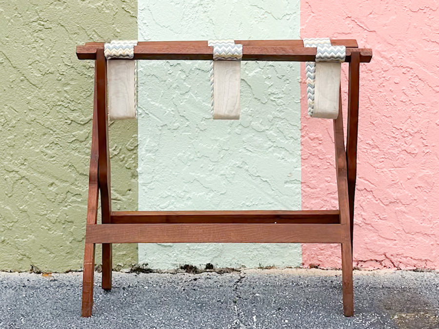 Chevron Needlepoint Luggage Rack
