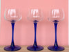 Set of Six French Blue Cordial Glassware