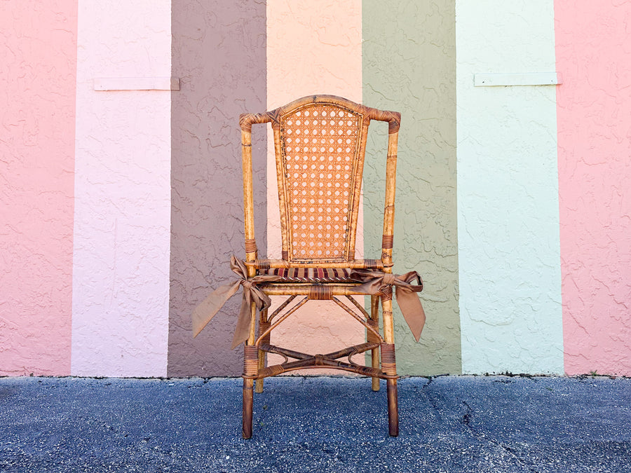 Tortoiseshell Rattan and Cane Dining Set