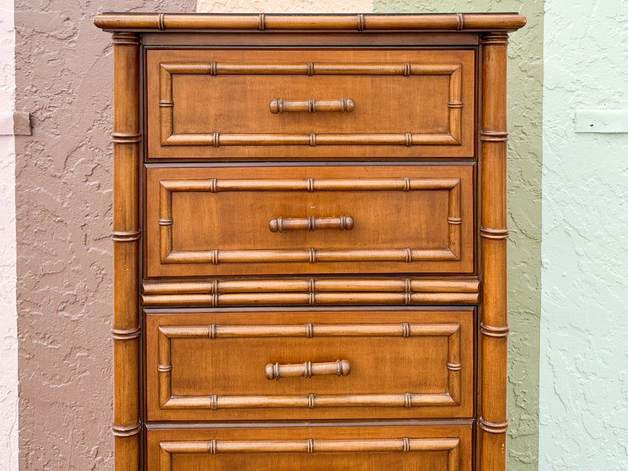 Handsome Faux Bamboo Tall Chest