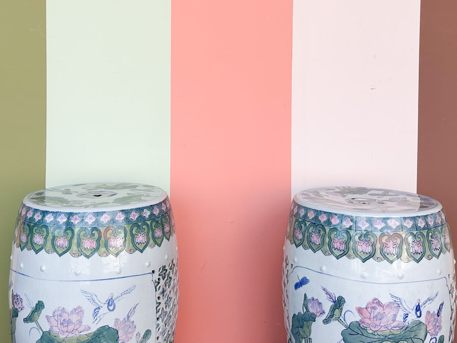 Pair of Pierced Chinoiserie Garden Seats