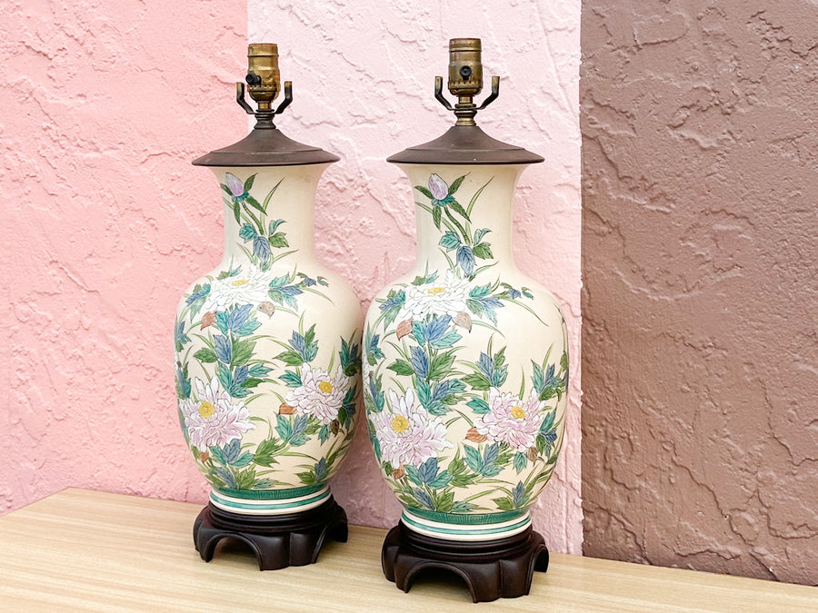 Pair of Sweet Spring Floral Lamps