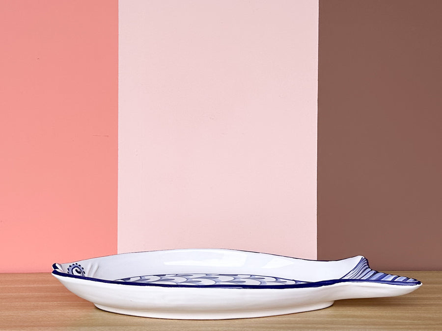 Deruta Italian Hand Painted Fish Platter