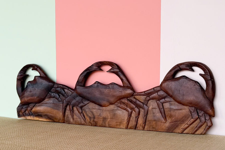 Carved Wood Crab Art