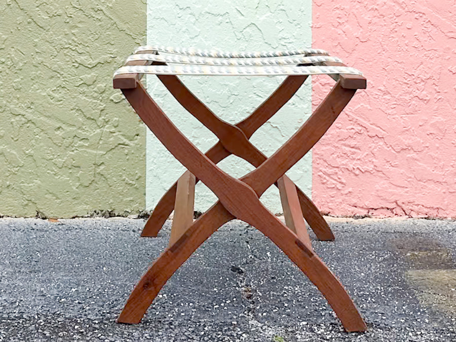 Chevron Needlepoint Luggage Rack