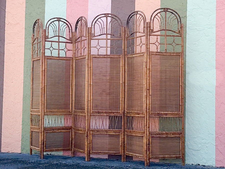 Six Panel Brighton Style Rattan Screen