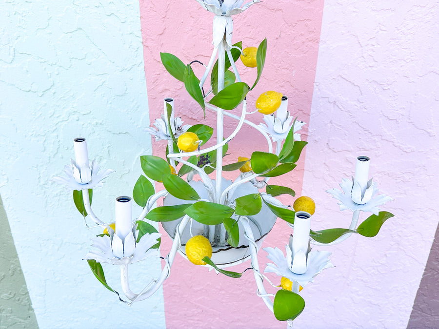 Lemon Tole Chandelier