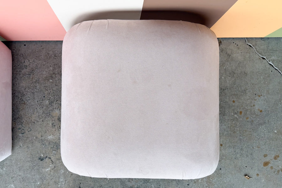 Pair of Upholstered Waterfall Stools