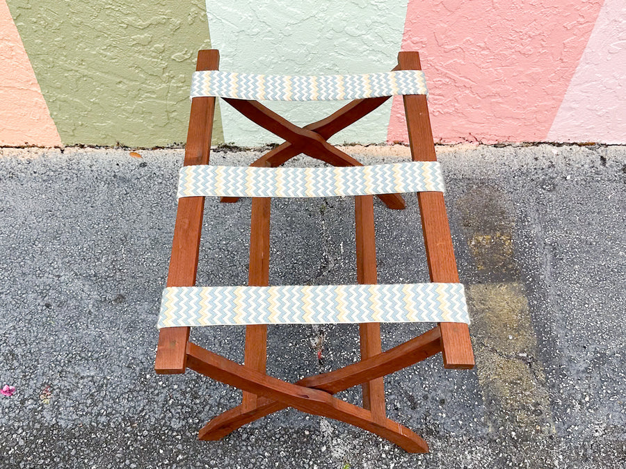 Chevron Needlepoint Luggage Rack