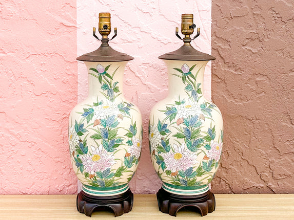 Pair of Sweet Spring Floral Lamps