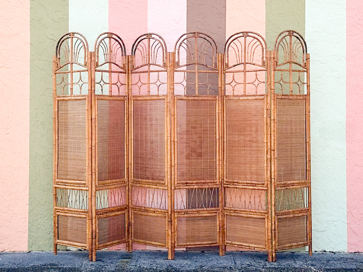 Six Panel Brighton Style Rattan Screen