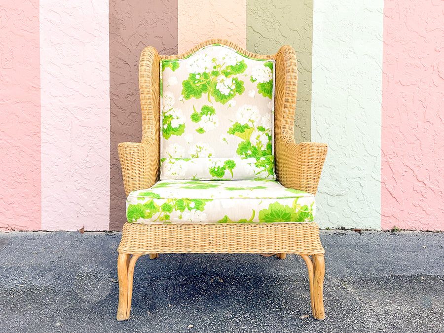 Wicker Wingback Chair