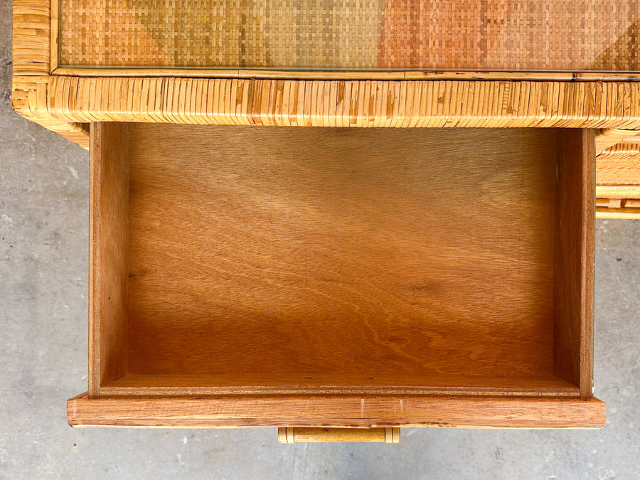 Coastal Rattan Wrapped Desk