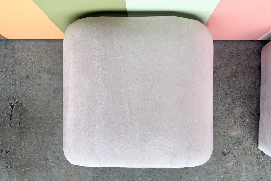Pair of Upholstered Waterfall Stools