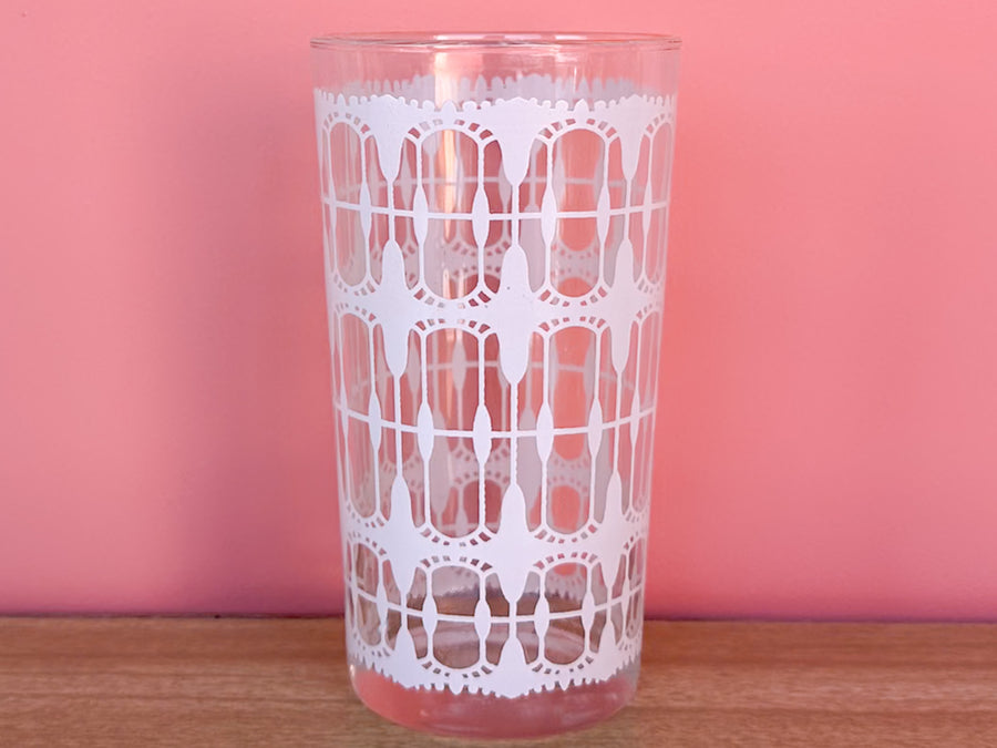 Set of Eight White Lace Glassware
