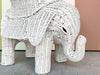 White Wicker Elephant Garden Seat