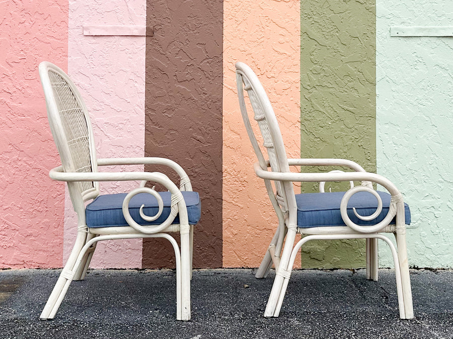 Pair of Coastal Style Balloon Back Chairs