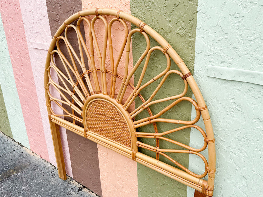 Sunburst Rattan Queen Headboard