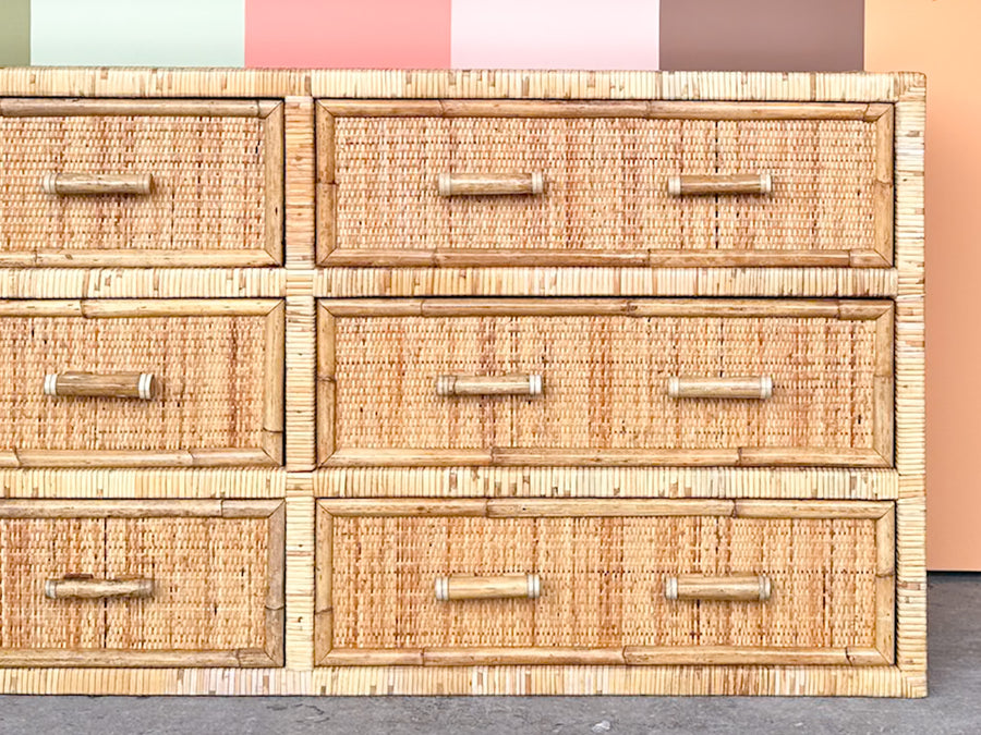 Island Chic Rattan Wrapped Dresser