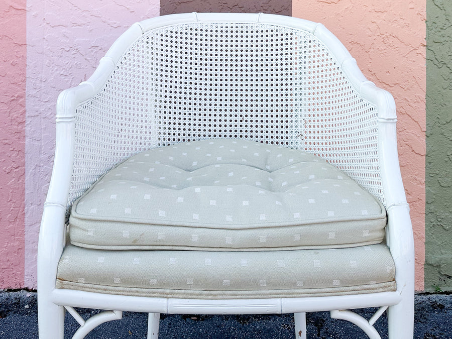 Palm Beach Faux Bamboo and Cane Barrel Chair