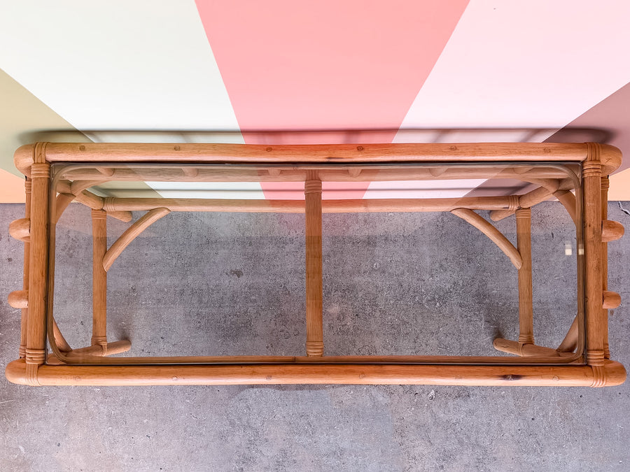 Rattan Console with Stools