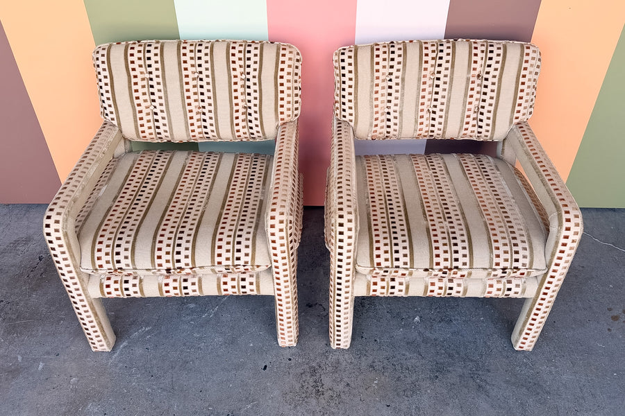 Pair of Parsons Style Upholstered Chairs