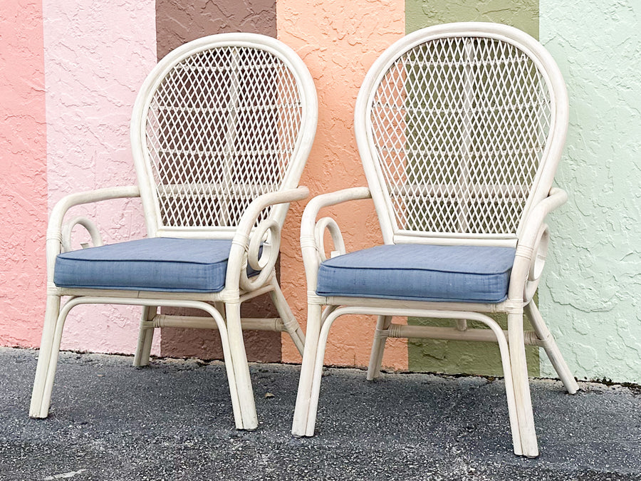 Pair of Coastal Style Balloon Back Chairs