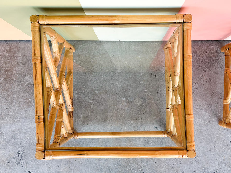 Chippendale Rattan Nesting Tables