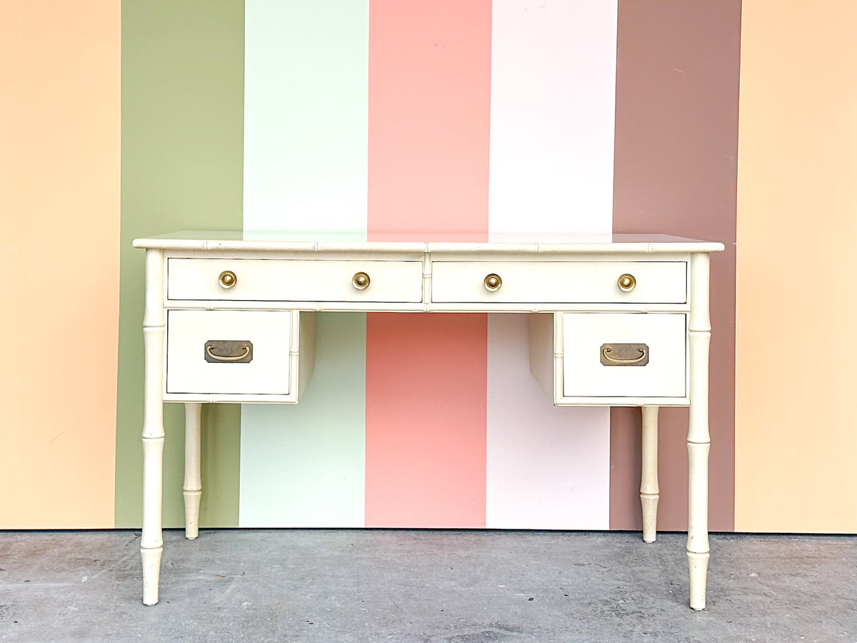 Palm Beach Style Faux Bamboo Desk