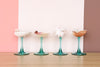 Set of Four Aqua Shell Chic Coupes