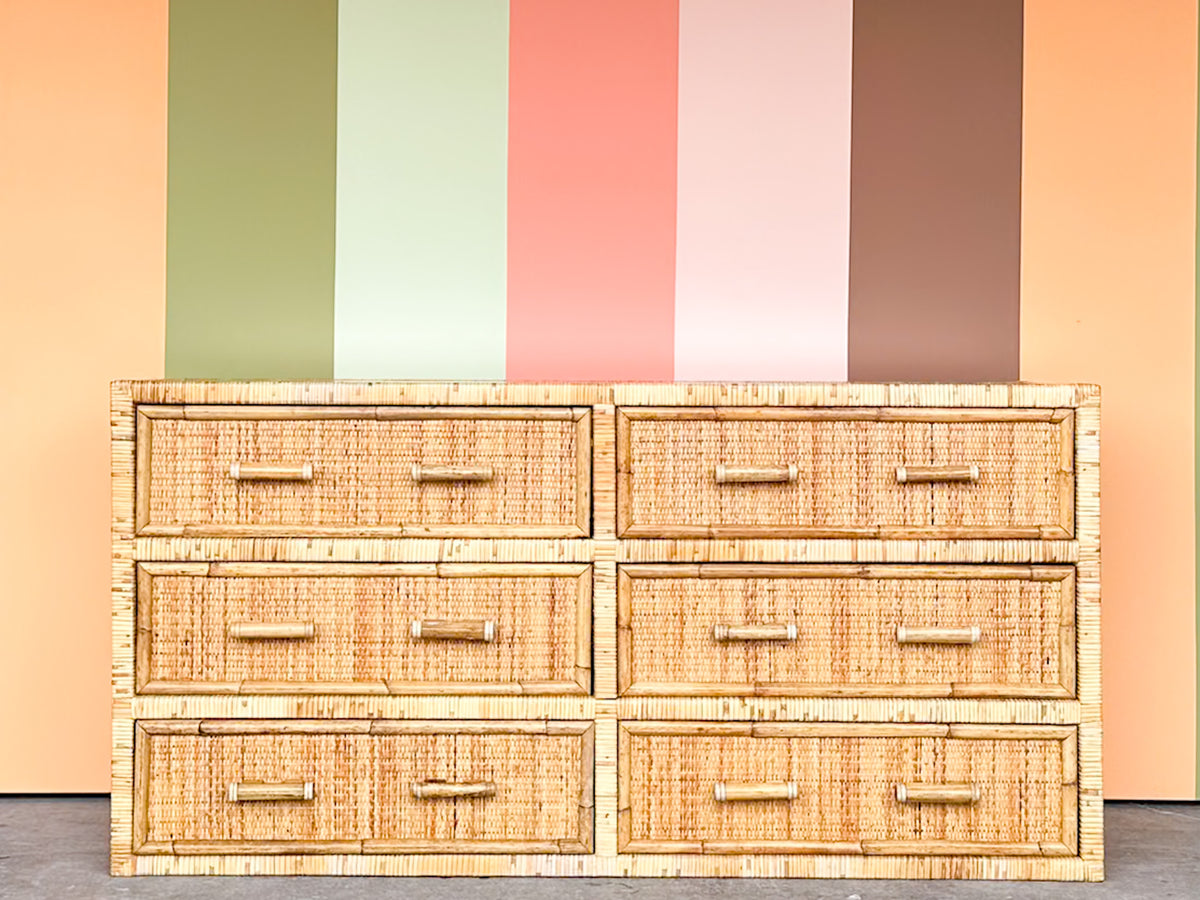 Island Chic Rattan Wrapped Dresser
