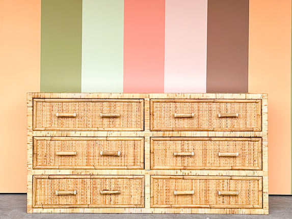 Island Chic Rattan Wrapped Dresser