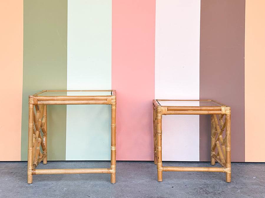 Chippendale Rattan Nesting Tables