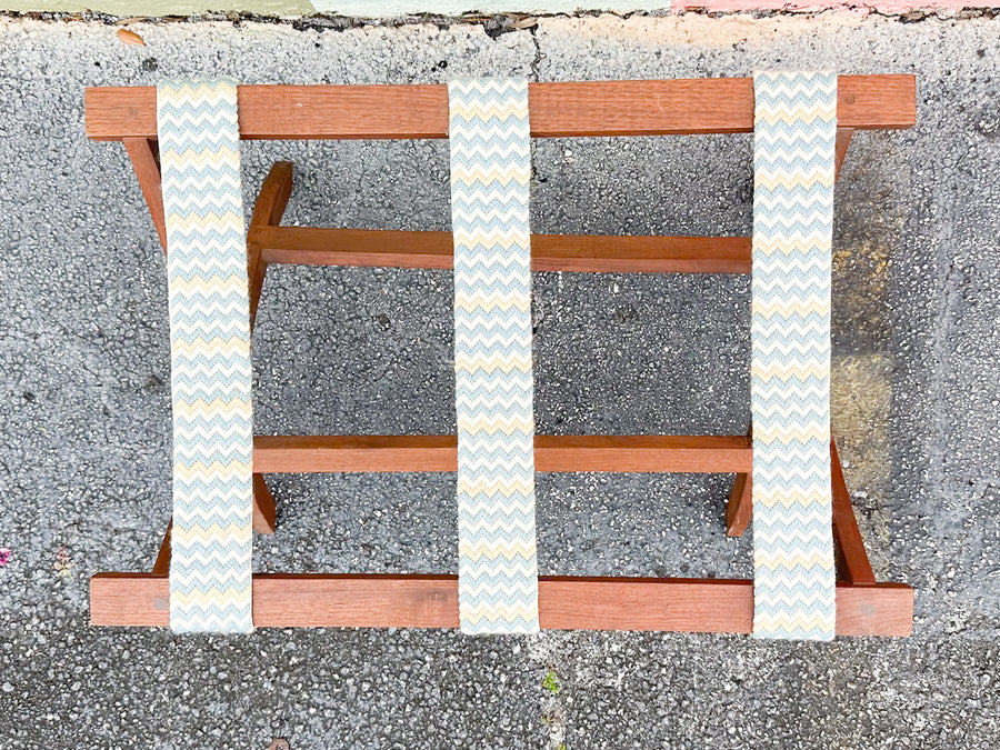 Chevron Needlepoint Luggage Rack