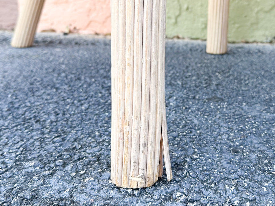 Set of Six Pencil Reed Rattan Dining Chairs