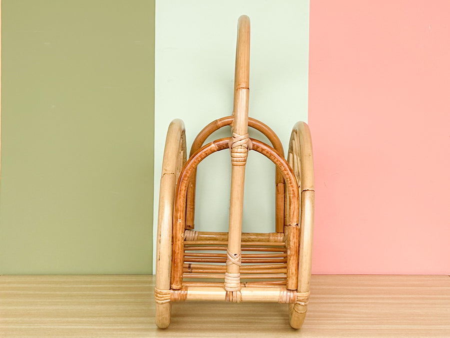 Pretzel Rattan Magazine Rack
