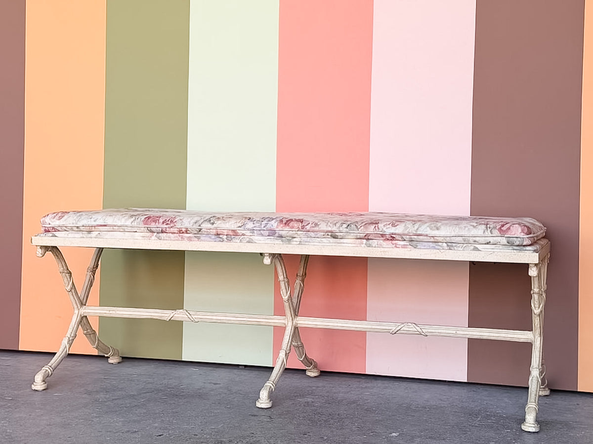 Drexel Metal Faux Bamboo Bench