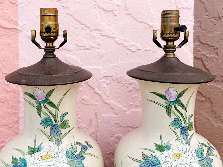 Pair of Sweet Spring Floral Lamps