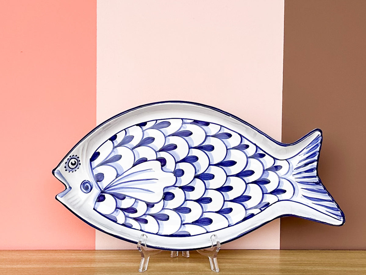 Deruta Italian Hand Painted Fish Platter