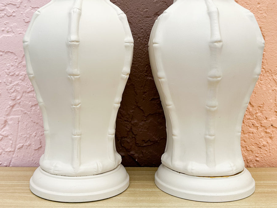 Pair of Palm Beach Style Faux Bamboo Lamps