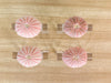 Set of Four Pink Sea Urchin Lucite Napkin Rings