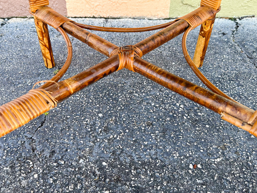 Tortoiseshell Rattan and Cane Dining Set