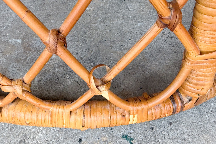 Pair of Rattan Barrel Chairs