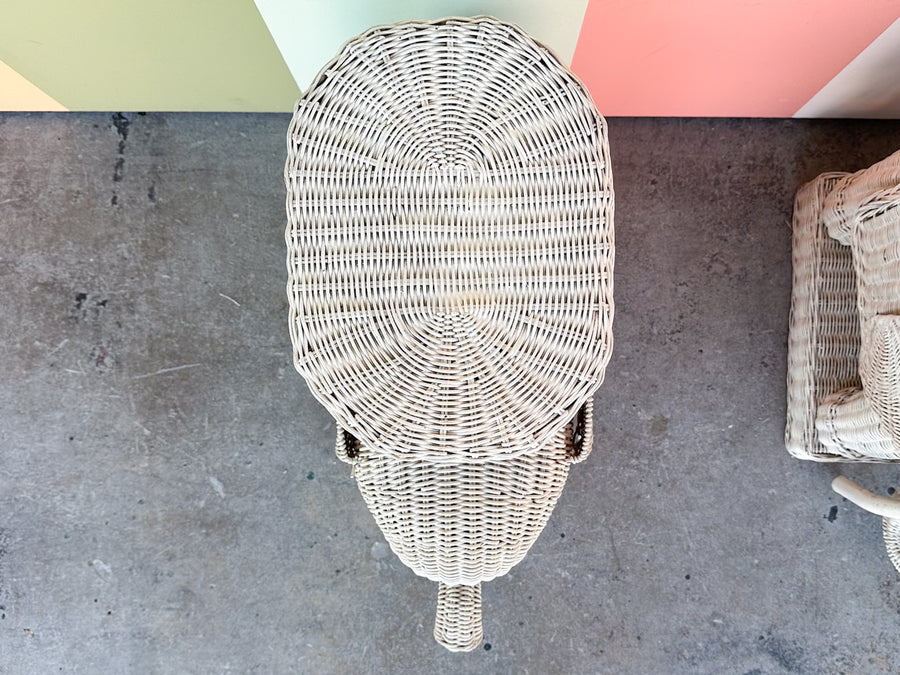 Pair of Wicker Elephant Garden Seats