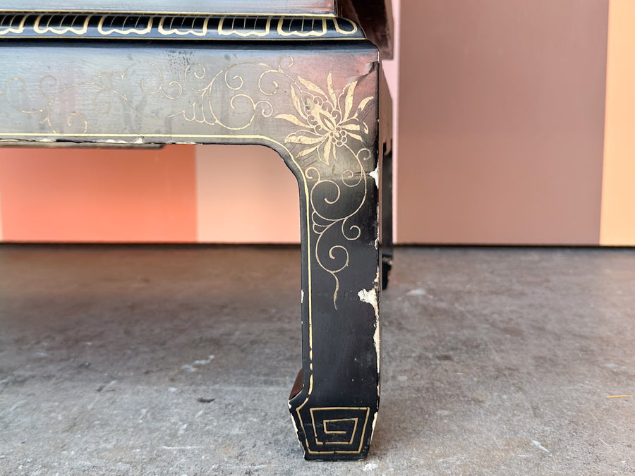 Black Chinoiserie Pagoda Cabinet
