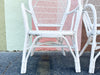 Set of Four Palm Beach Chic Rattan Dining Chairs