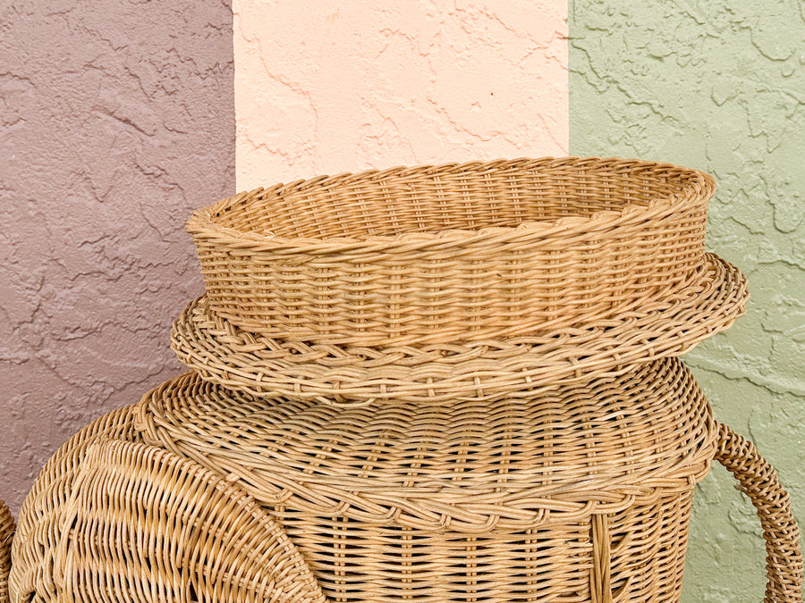 Wicker Elephant Side Table