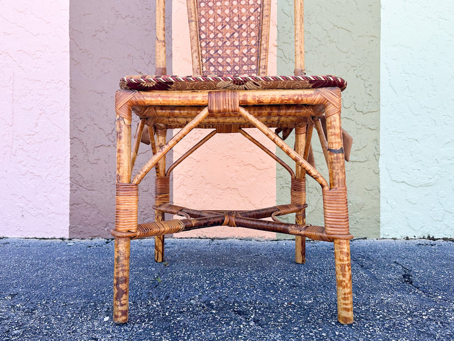 Tortoiseshell Rattan and Cane Dining Set