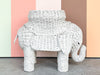 White Wicker Elephant Garden Seat