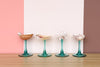 Set of Four Aqua Shell Chic Coupes